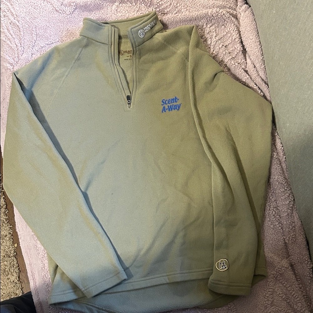 Olive Green Zip-Up Sweater